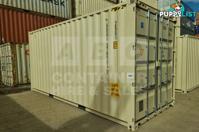 20' HIGH CUBE SHIPPING CONTAINER (WITH TIE RAILS)