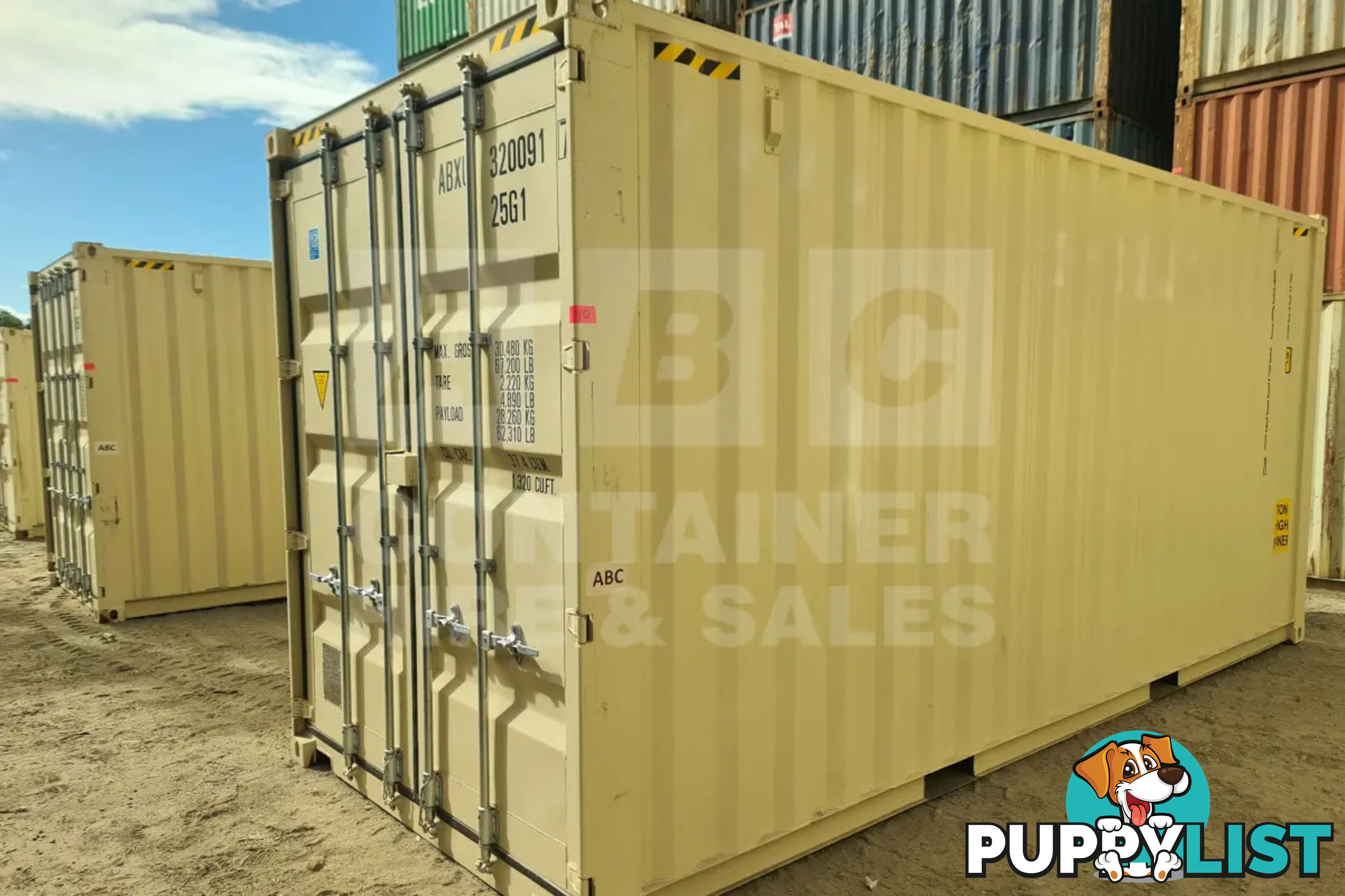 20' HIGH CUBE SHIPPING CONTAINER (WITH TIE RAILS)