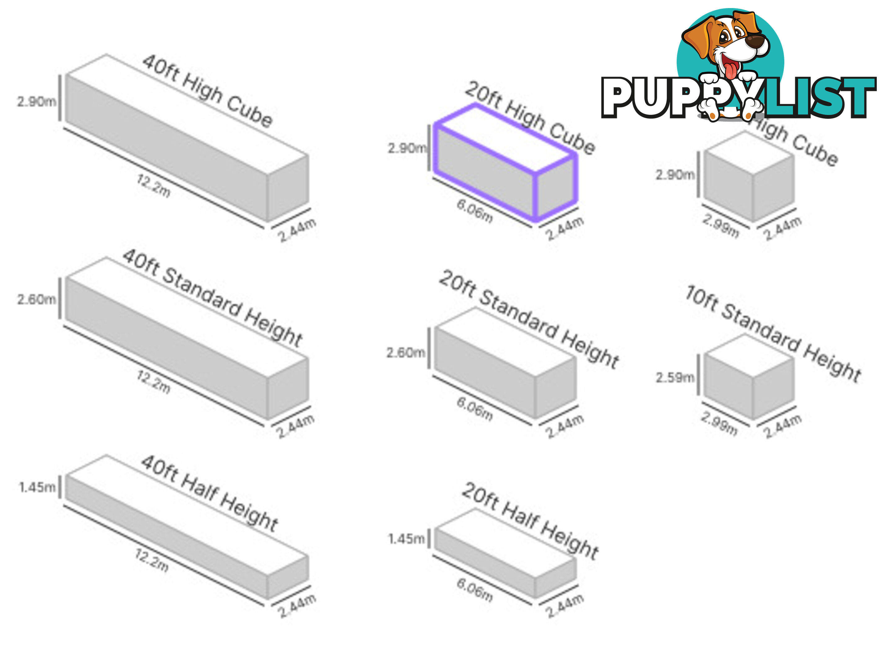20' HIGH CUBE SHIPPING CONTAINER