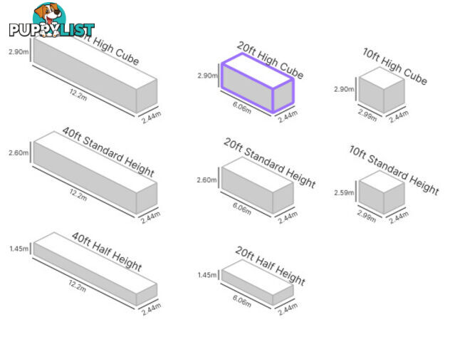 20' HIGH CUBE SHIPPING CONTAINER