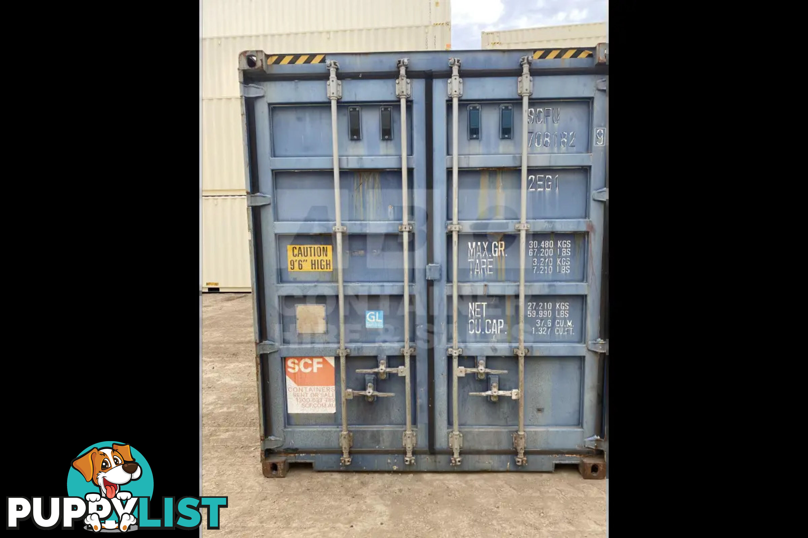 20' HIGH CUBE BULKER SHIPPING CONTAINER (STEEL FLOOR WITH ROOF HATCHES, 2 PALLETS WIDE)