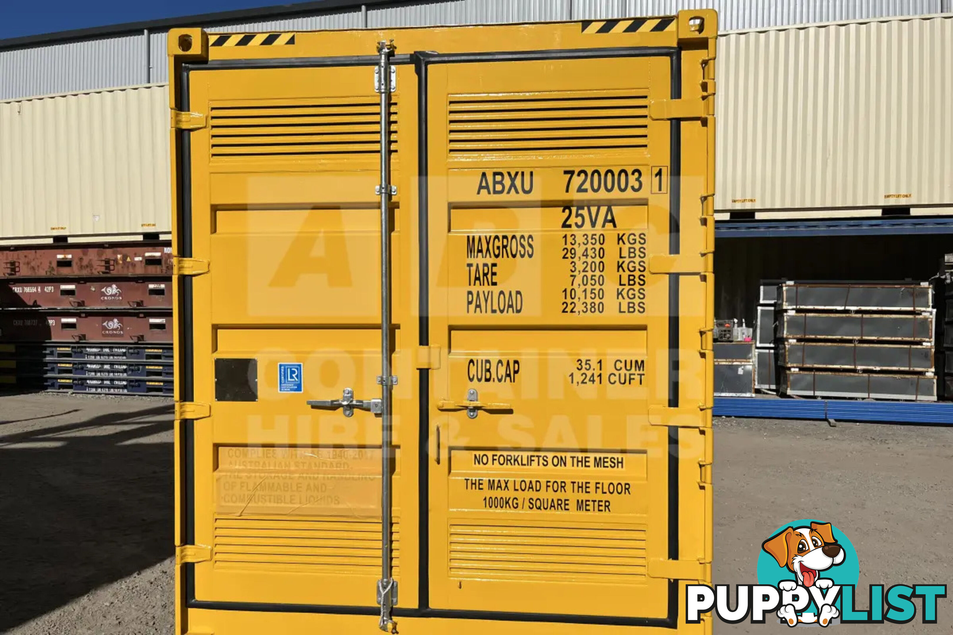 20' HIGH CUBE SIDE OPENING DANGEROUS GOODS SHIPPING CONTAINER