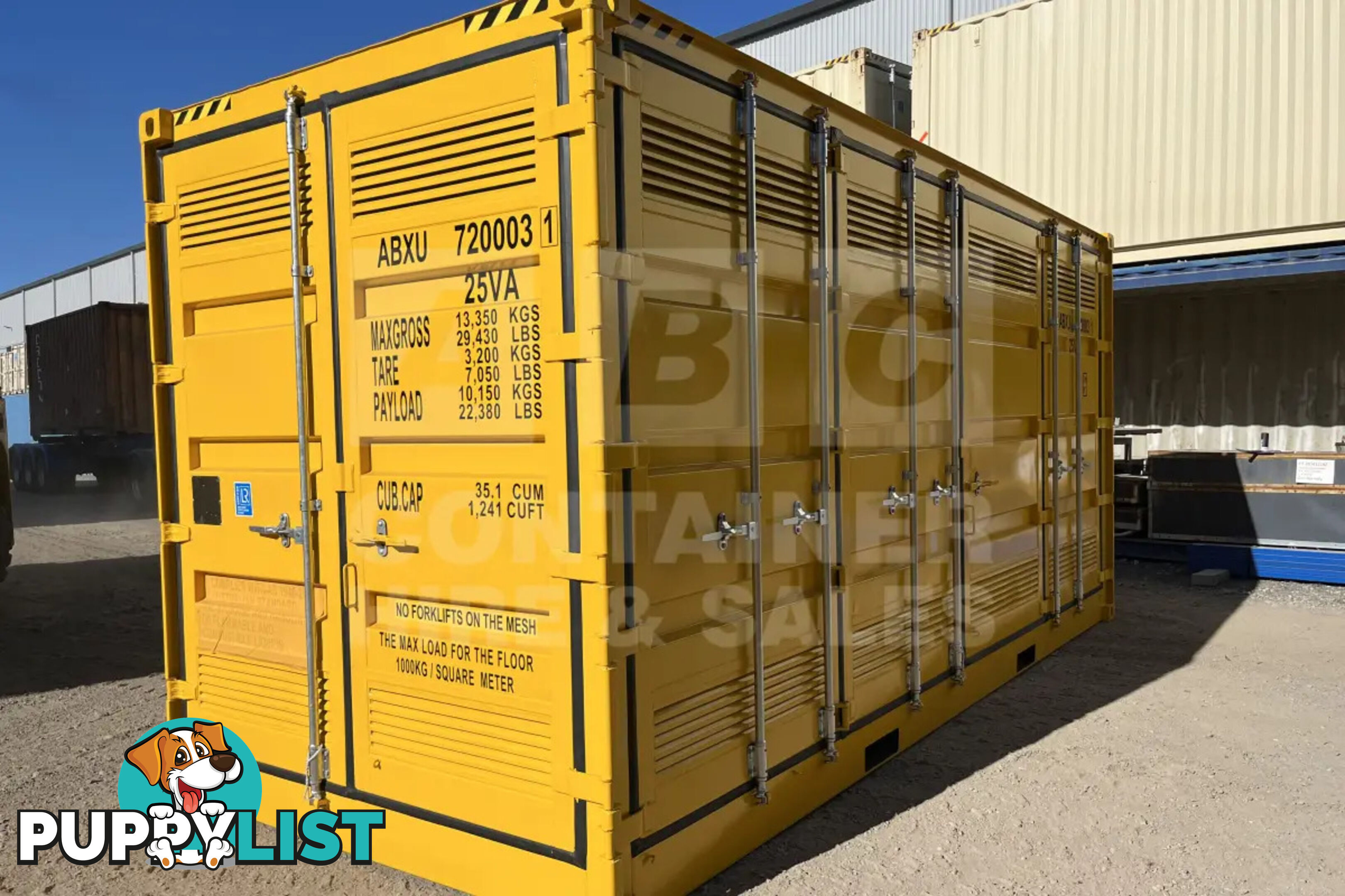 20' HIGH CUBE SIDE OPENING DANGEROUS GOODS SHIPPING CONTAINER