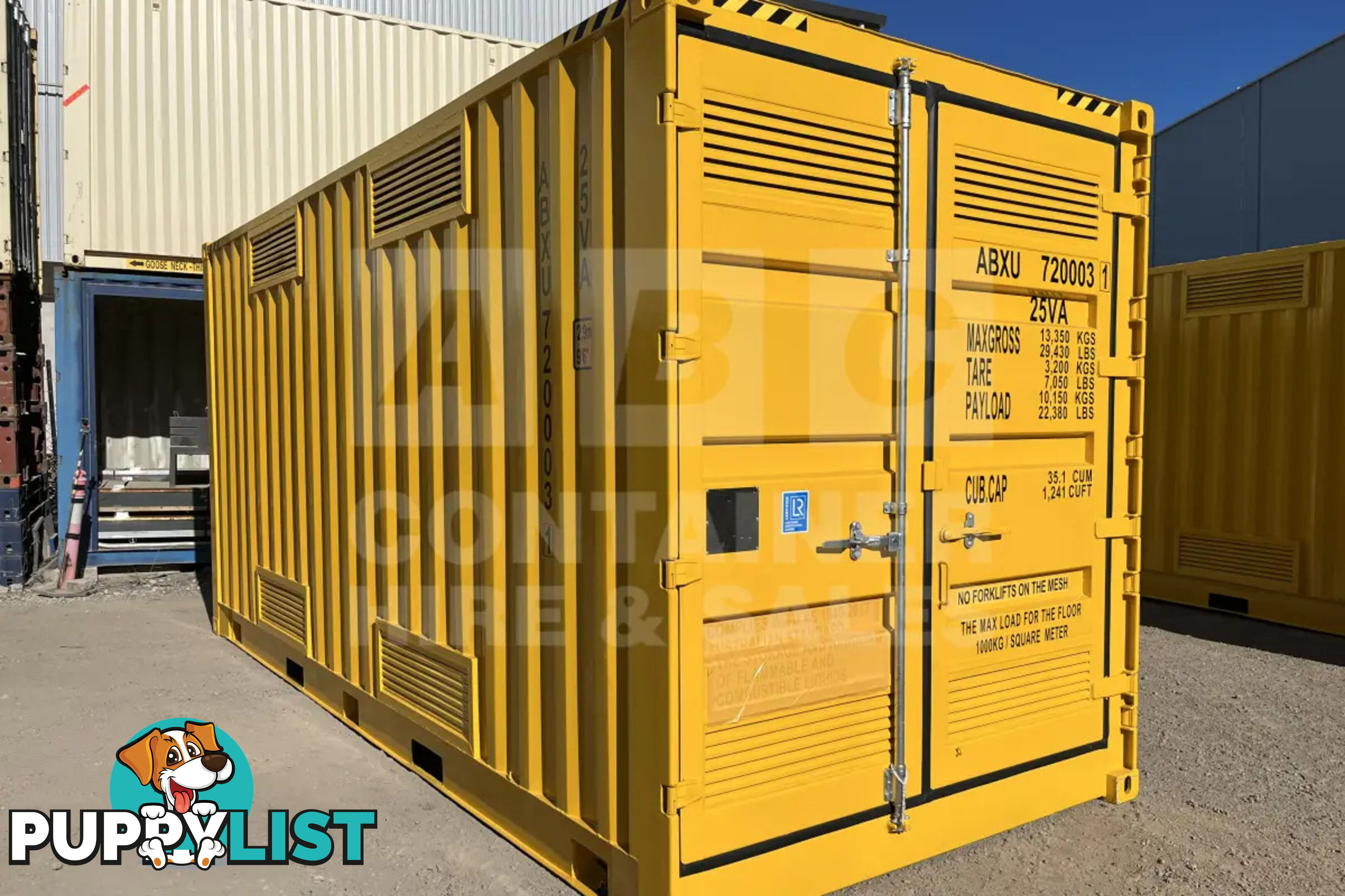 20' HIGH CUBE SIDE OPENING DANGEROUS GOODS SHIPPING CONTAINER