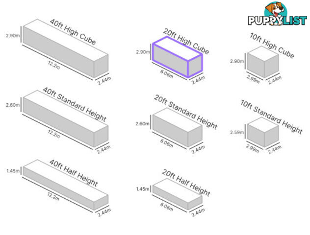 20' HIGH CUBE SHIPPING CONTAINER (WITH TIE RAILS)
