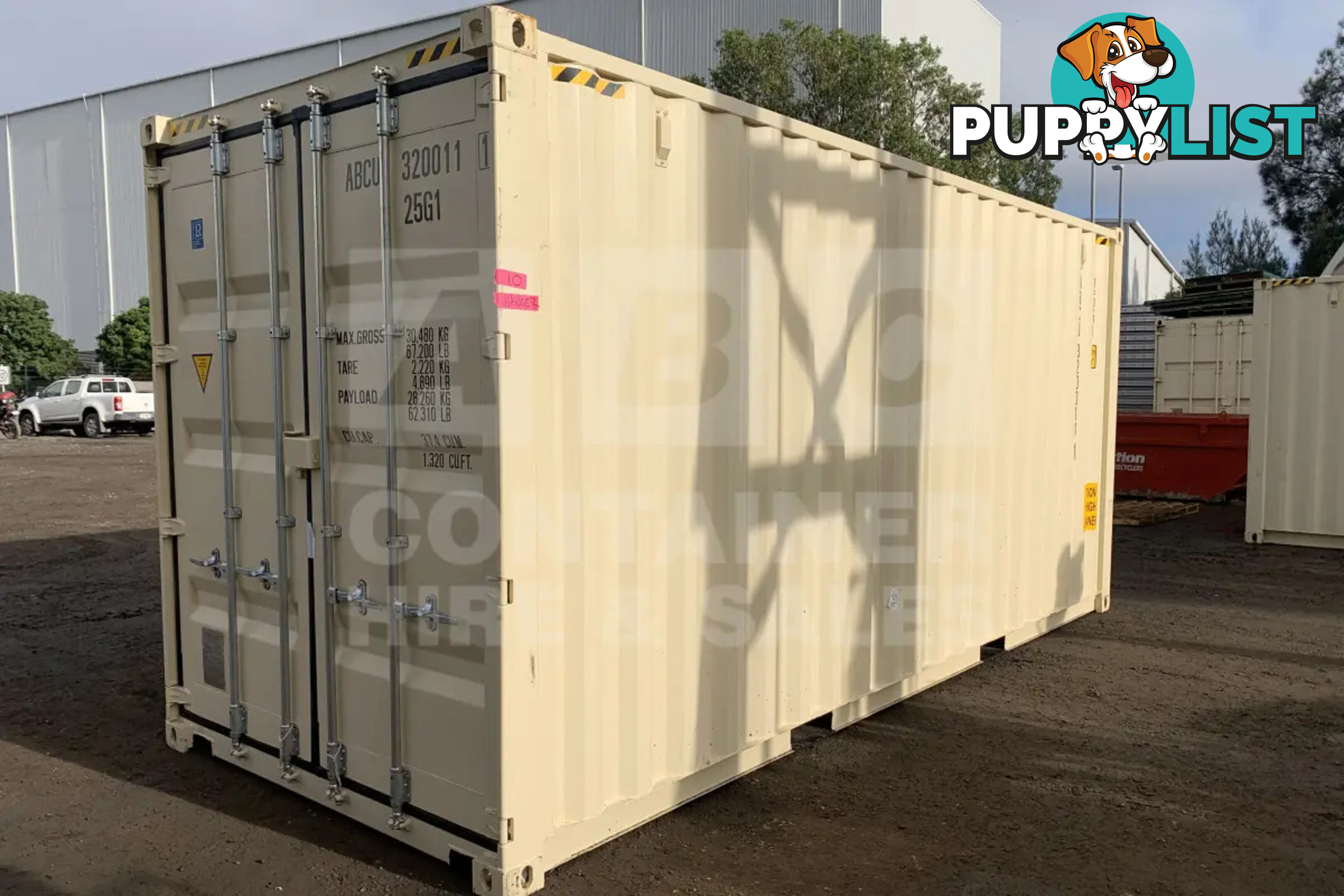 20' HIGH CUBE SHIPPING CONTAINER (WITH TIE RAILS)