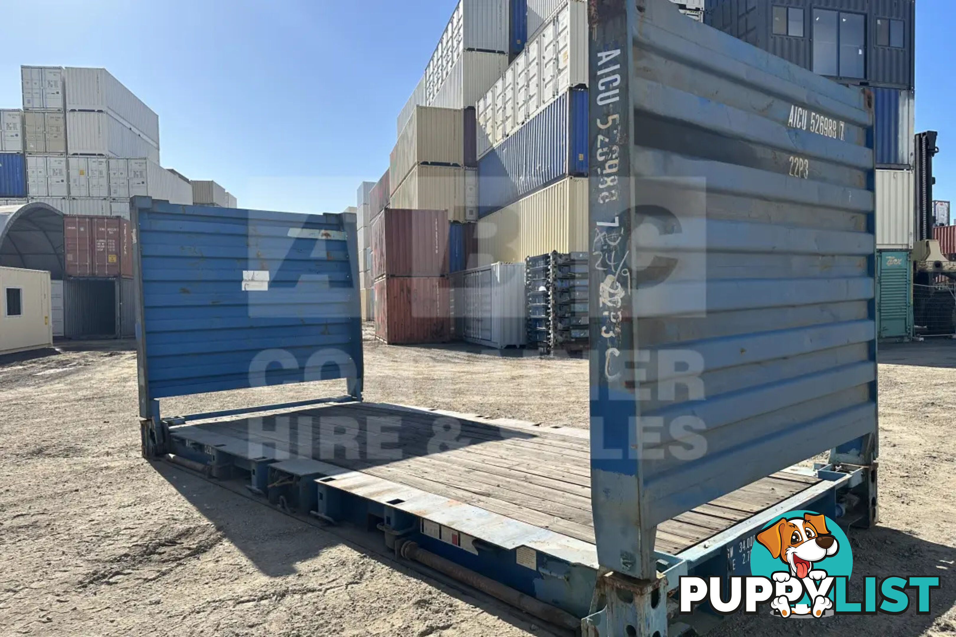 20' FLAT RACK SHIPPING CONTAINER (WITH COLLAPSIBLE ENDS)