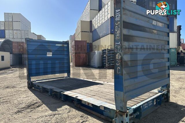 20' FLAT RACK SHIPPING CONTAINER (WITH COLLAPSIBLE ENDS)