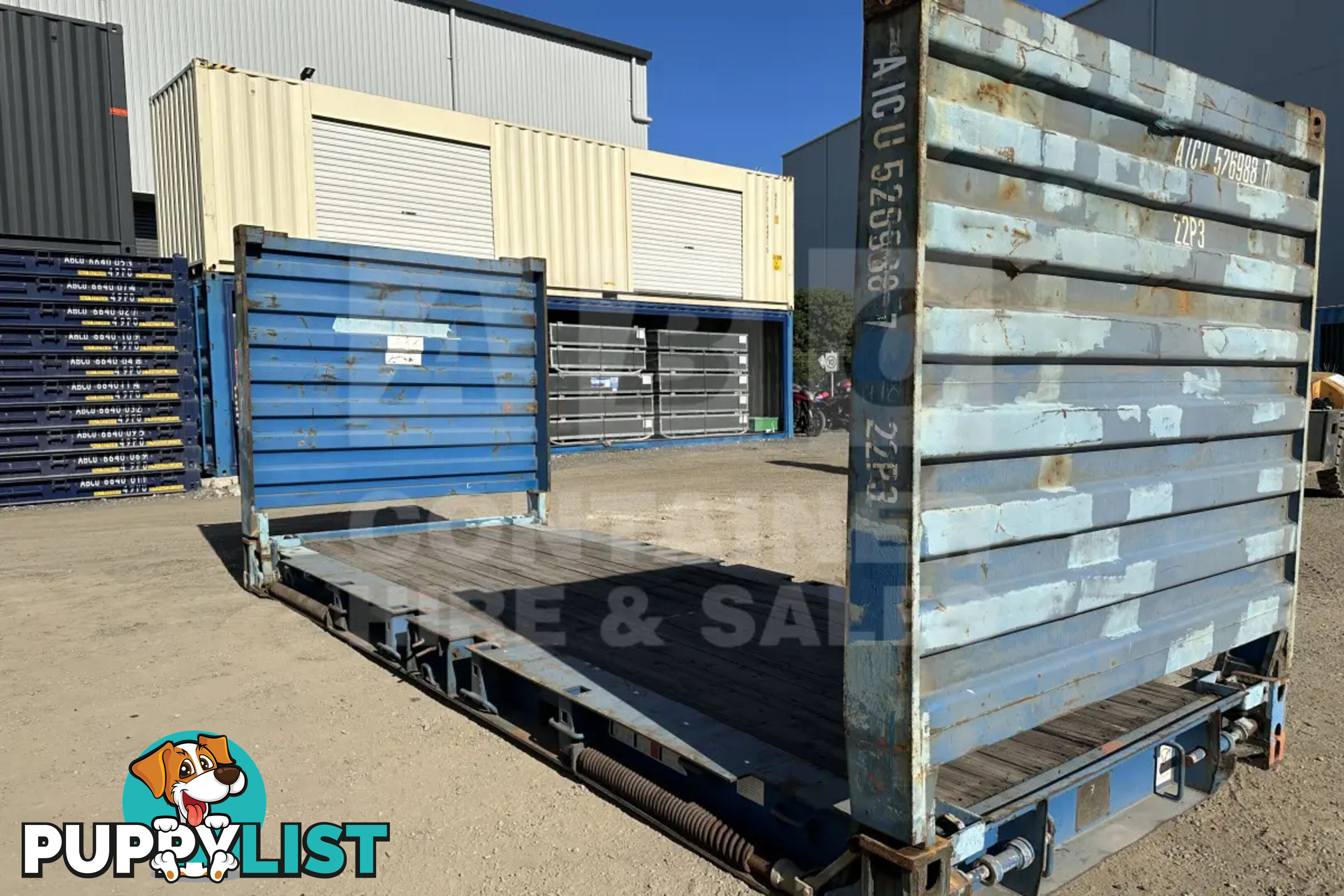 20' FLAT RACK SHIPPING CONTAINER (WITH COLLAPSIBLE ENDS)