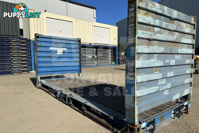 20' FLAT RACK SHIPPING CONTAINER (WITH COLLAPSIBLE ENDS)