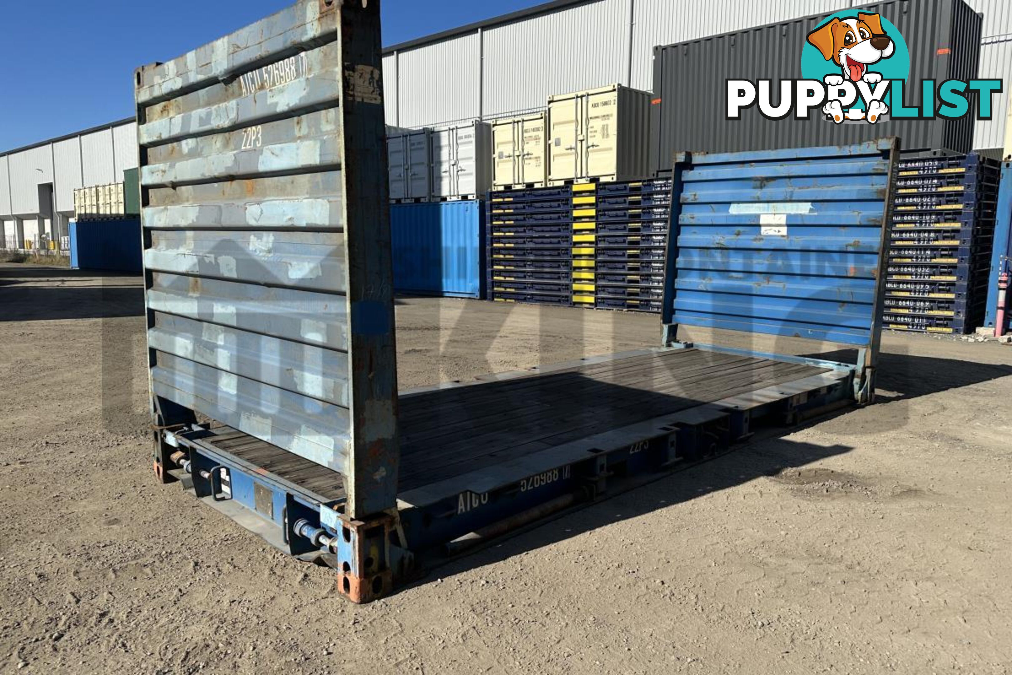 20' FLAT RACK SHIPPING CONTAINER (WITH COLLAPSIBLE ENDS)