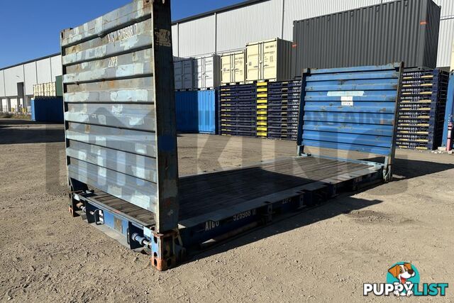 20' FLAT RACK SHIPPING CONTAINER (WITH COLLAPSIBLE ENDS)