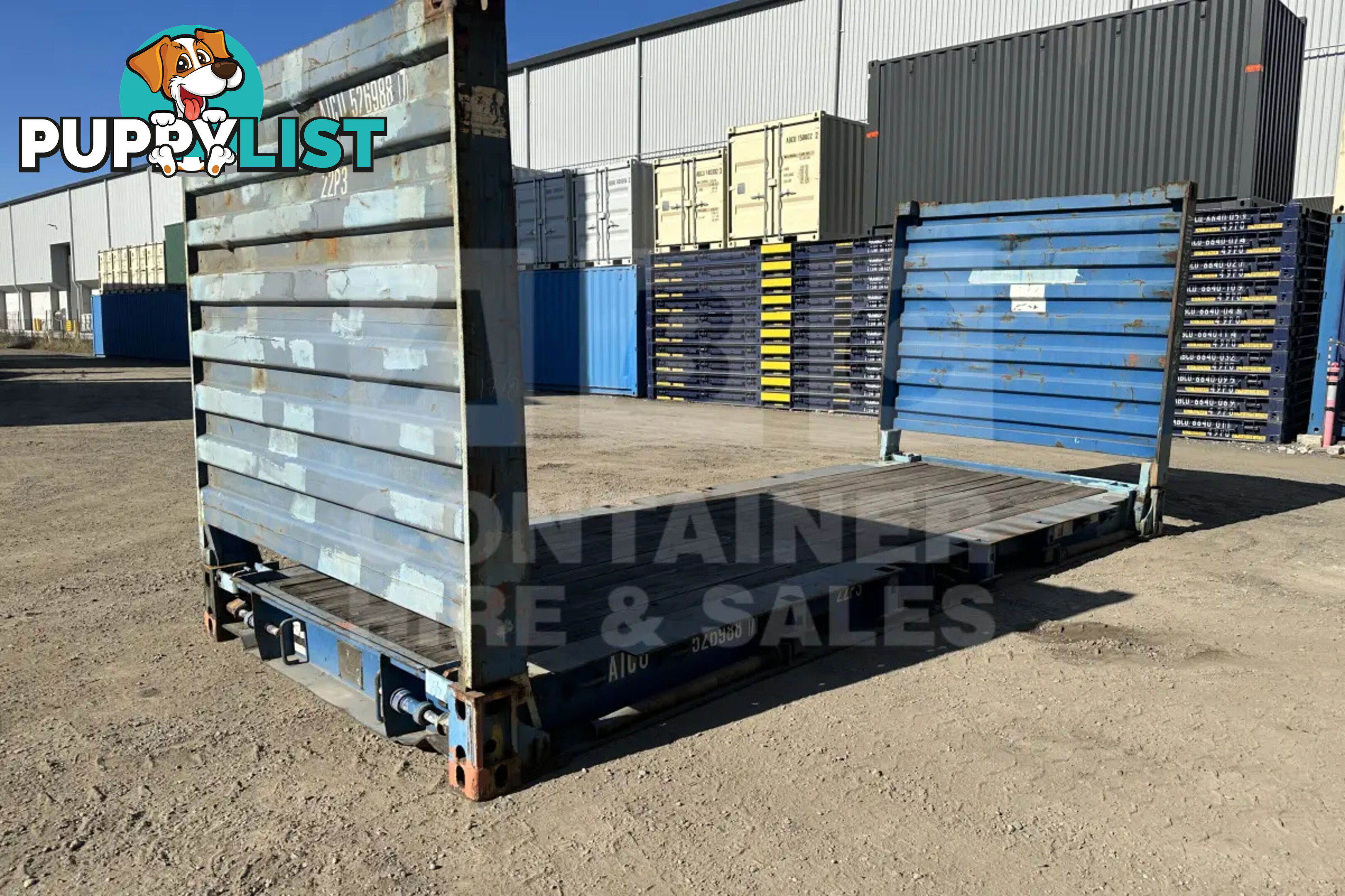20' FLAT RACK SHIPPING CONTAINER (WITH COLLAPSIBLE ENDS)