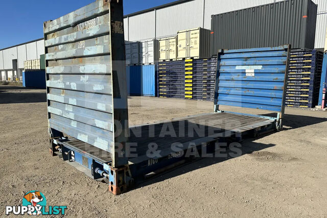 20' FLAT RACK SHIPPING CONTAINER (WITH COLLAPSIBLE ENDS)