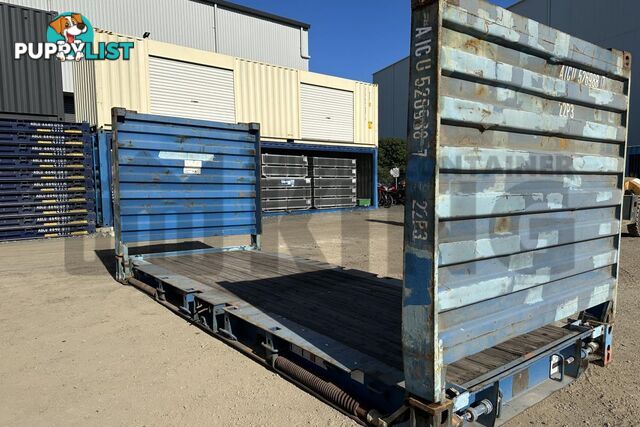 20' FLAT RACK SHIPPING CONTAINER (WITH COLLAPSIBLE ENDS)
