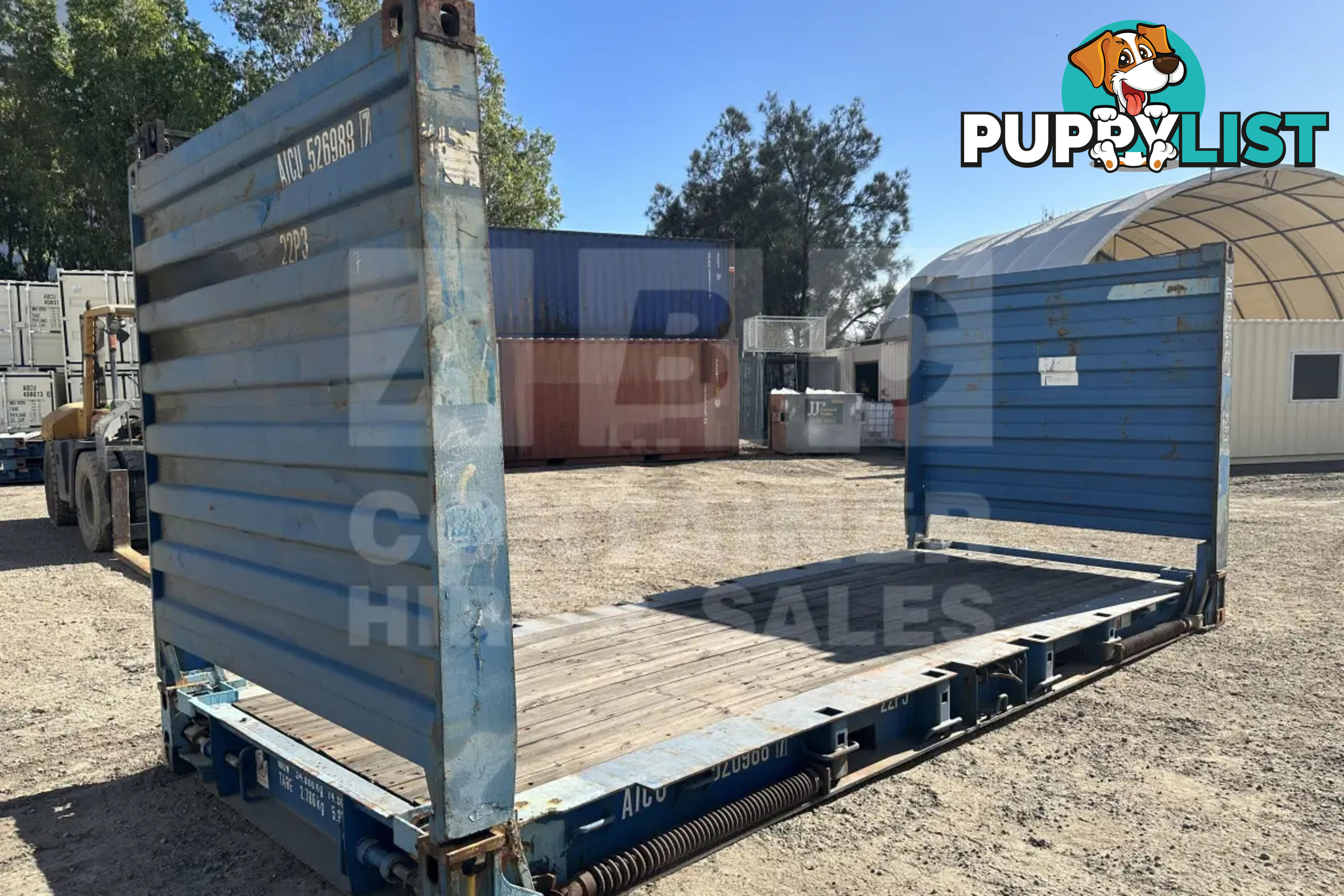 20' FLAT RACK SHIPPING CONTAINER (WITH COLLAPSIBLE ENDS)