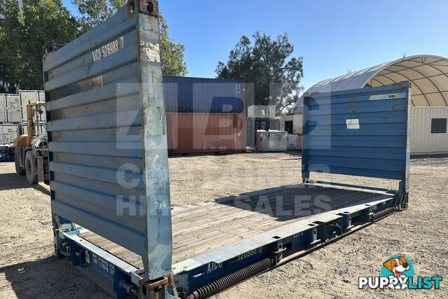 20' FLAT RACK SHIPPING CONTAINER (WITH COLLAPSIBLE ENDS)
