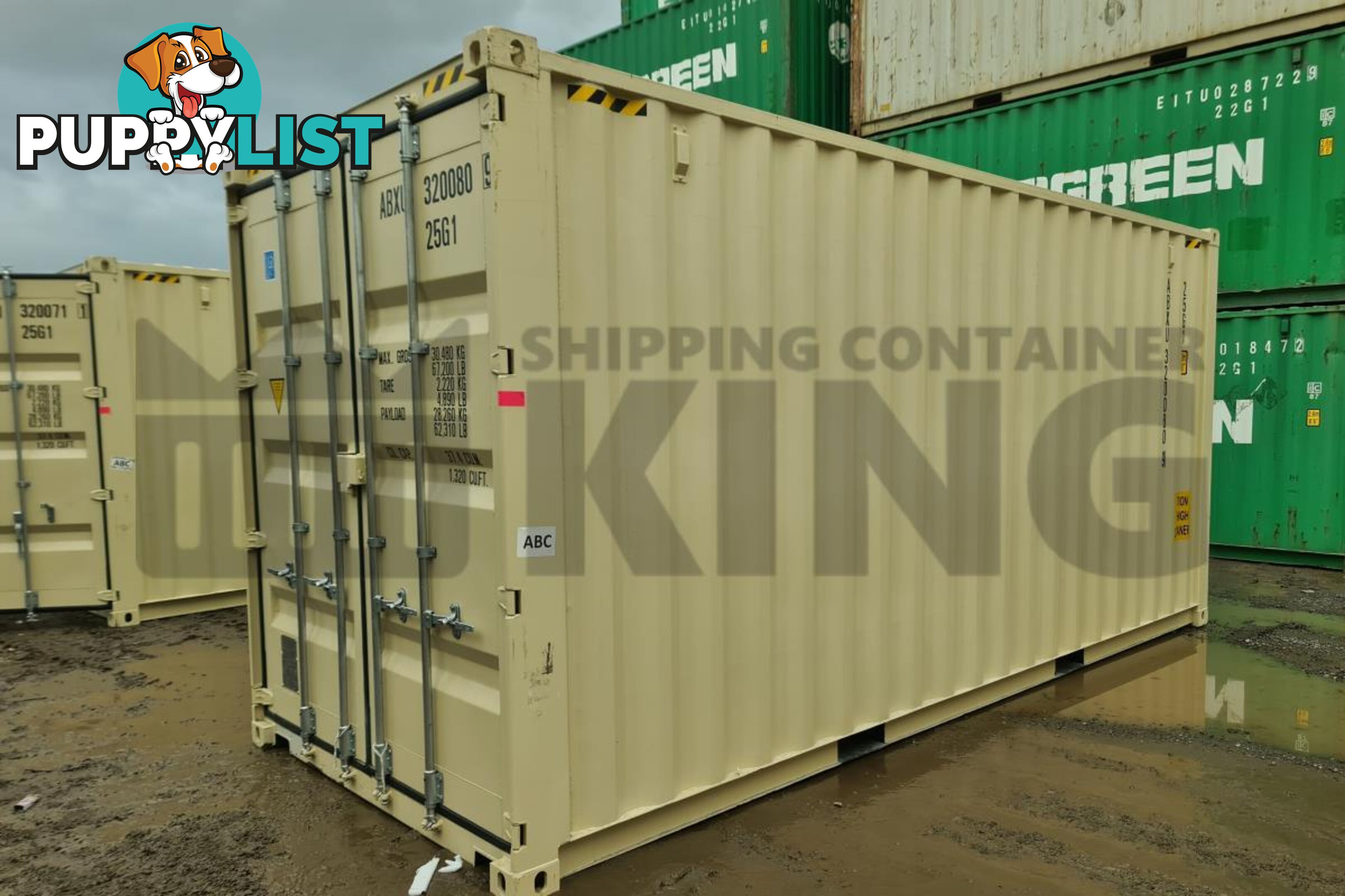20' HIGH CUBE SHIPPING CONTAINER (WITH TIE RAILS)