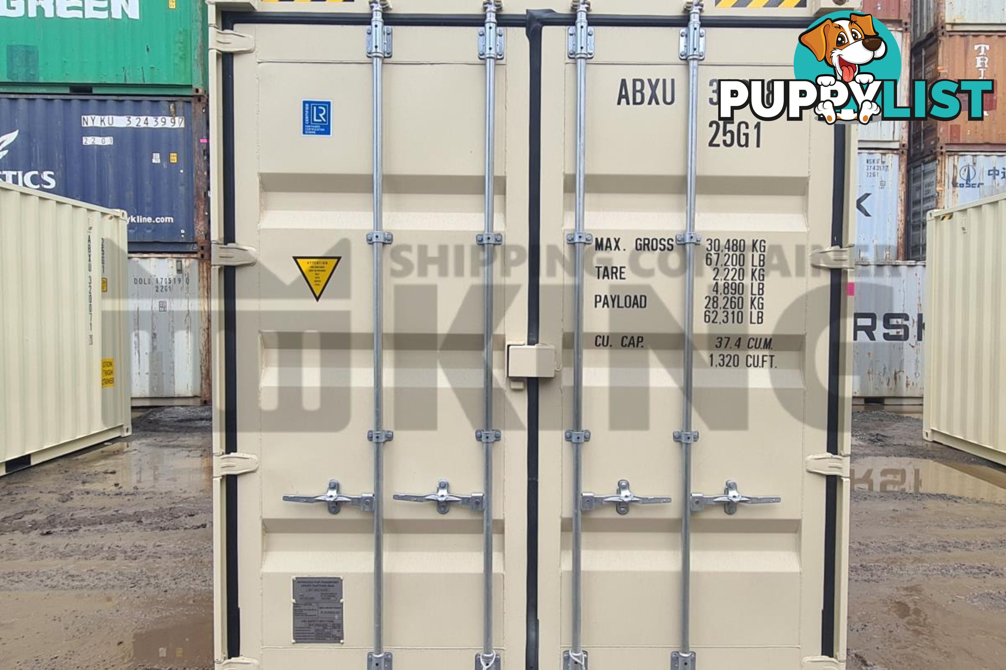 20' HIGH CUBE SHIPPING CONTAINER (WITH TIE RAILS)