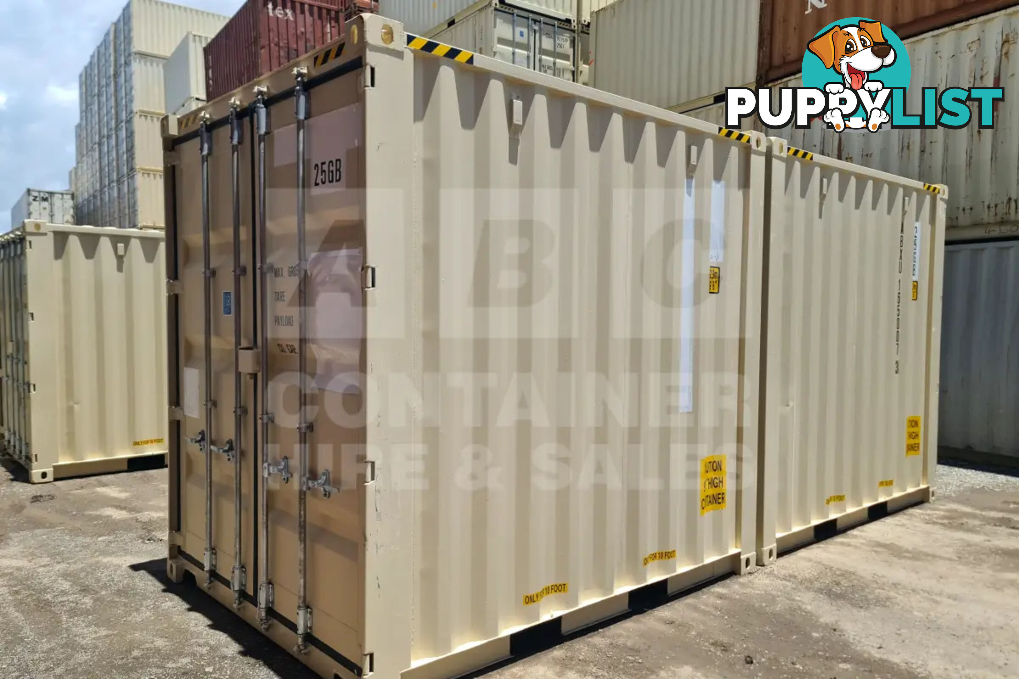20' HIGH CUBE SHIPPING CONTAINER (2 X 10' HIGH CUBE SHIPPING CONTAINERS LOCKED TOGETHER)