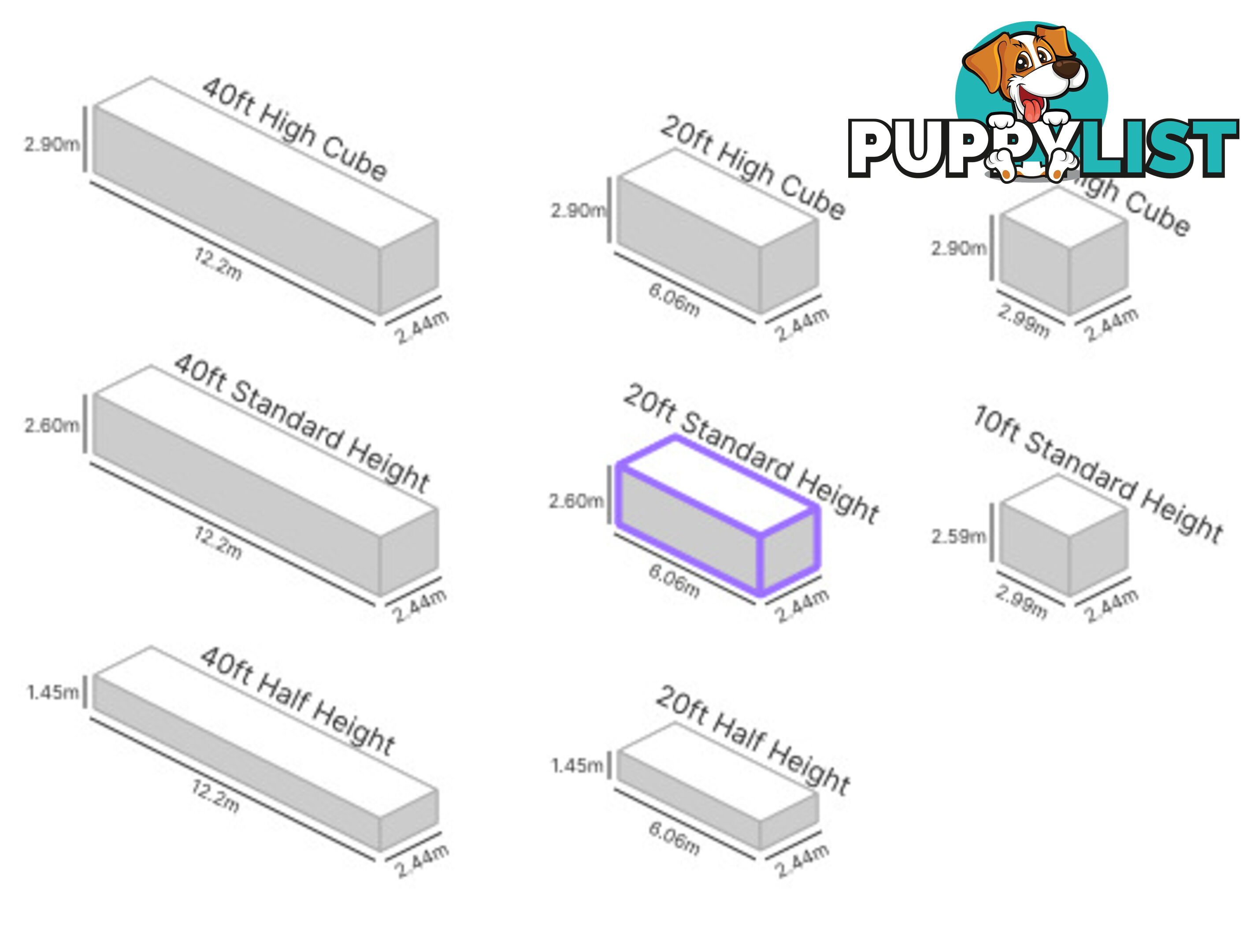 20' STANDARD HEIGHT OPEN TOP SHIPPING CONTAINER (TARP AND BOWS)