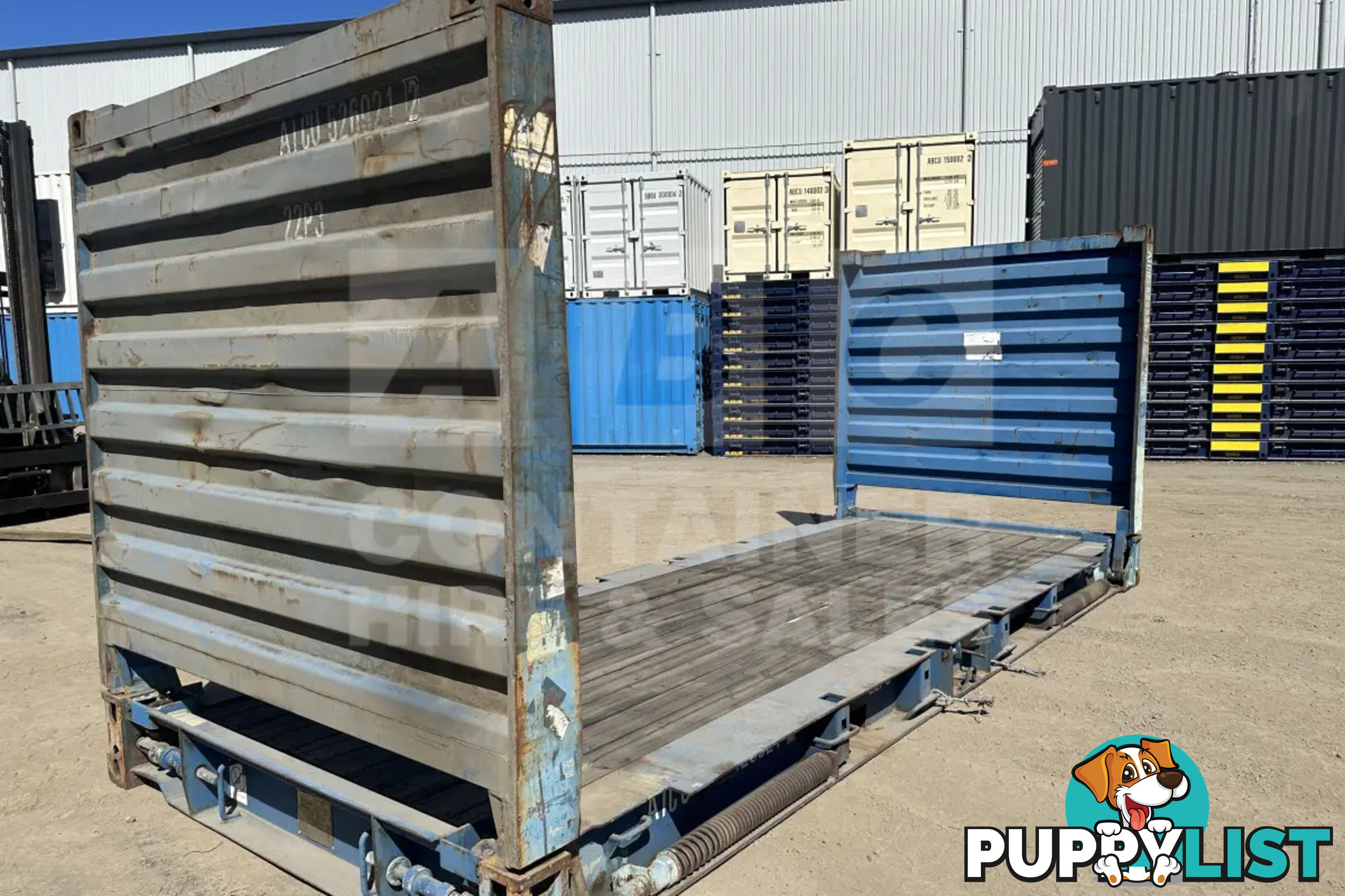 20' FLAT RACK SHIPPING CONTAINER (WITH COLLAPSIBLE ENDS)