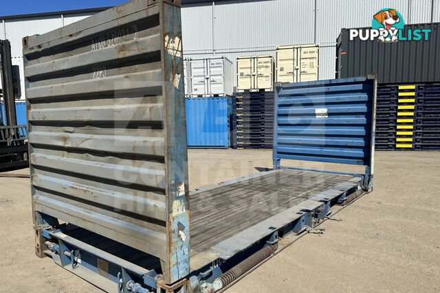 20' FLAT RACK SHIPPING CONTAINER (WITH COLLAPSIBLE ENDS)