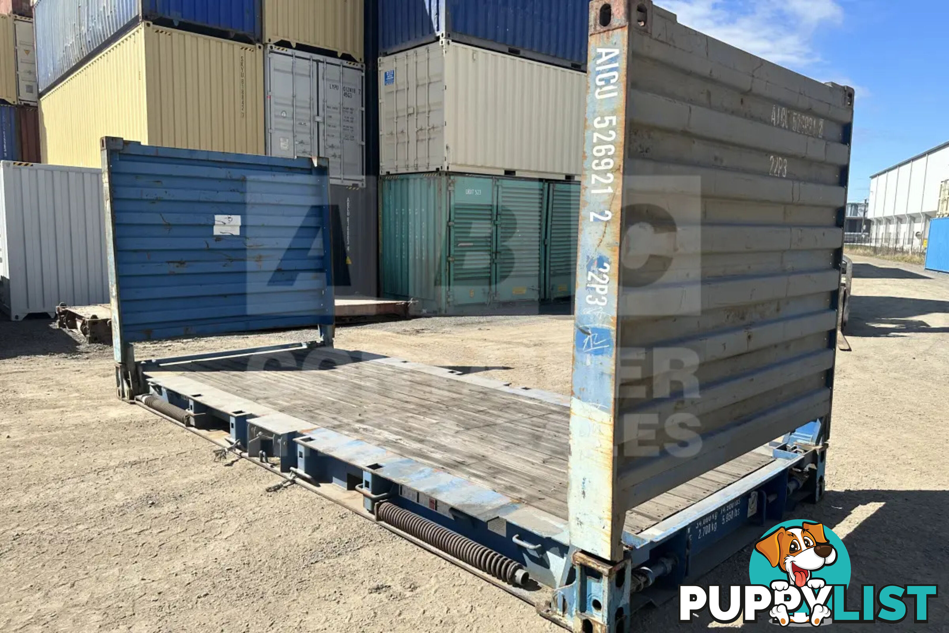 20' FLAT RACK SHIPPING CONTAINER (WITH COLLAPSIBLE ENDS)