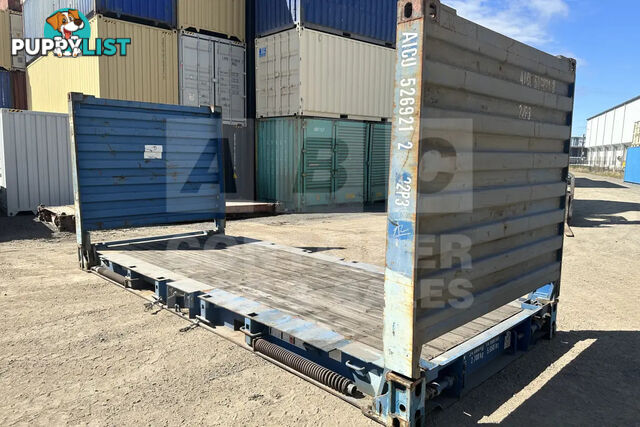 20' FLAT RACK SHIPPING CONTAINER (WITH COLLAPSIBLE ENDS)