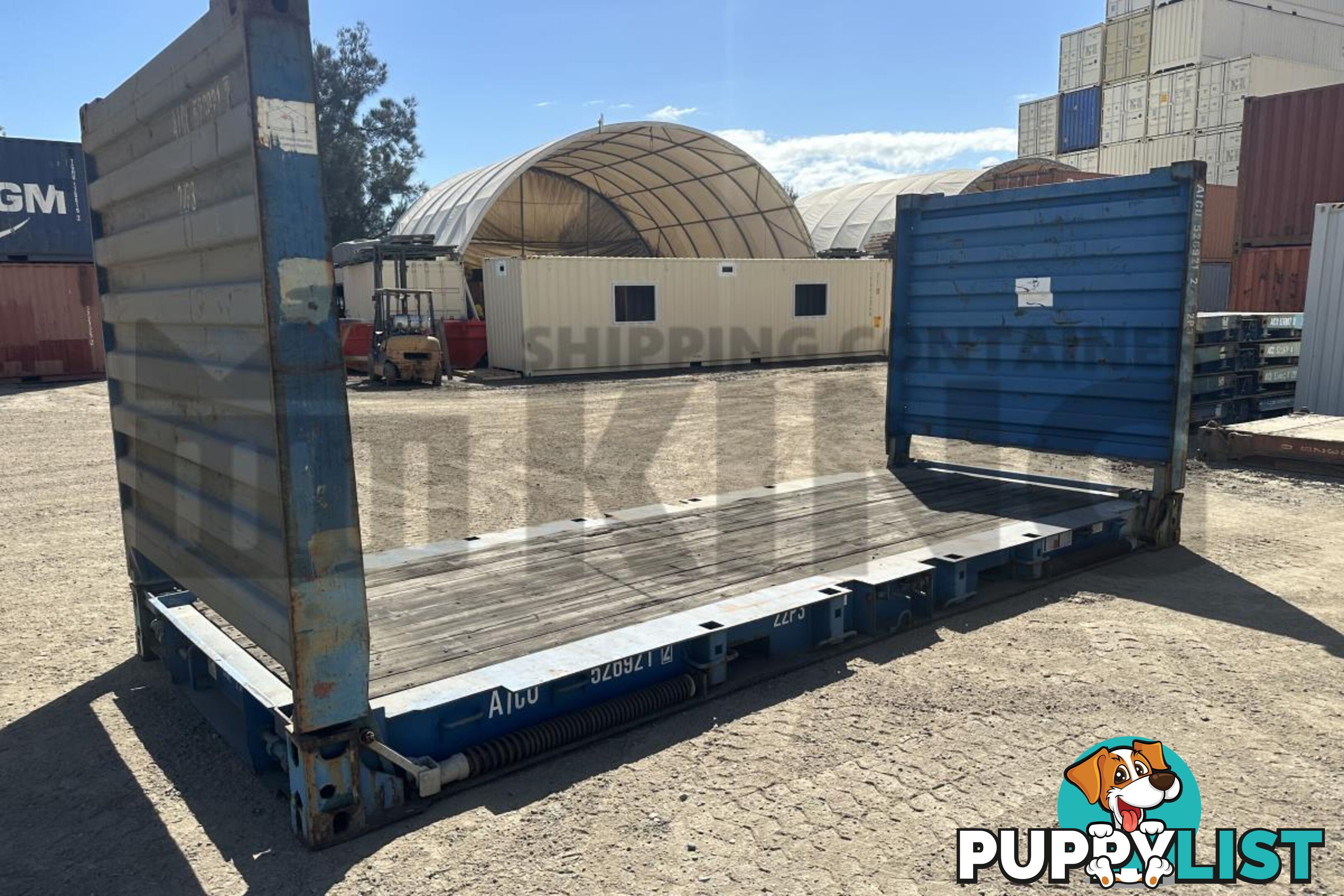20' FLAT RACK SHIPPING CONTAINER (WITH COLLAPSIBLE ENDS)