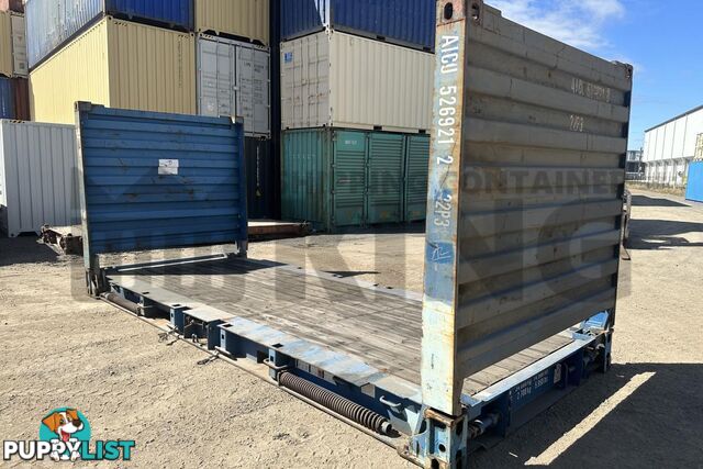 20' FLAT RACK SHIPPING CONTAINER (WITH COLLAPSIBLE ENDS)
