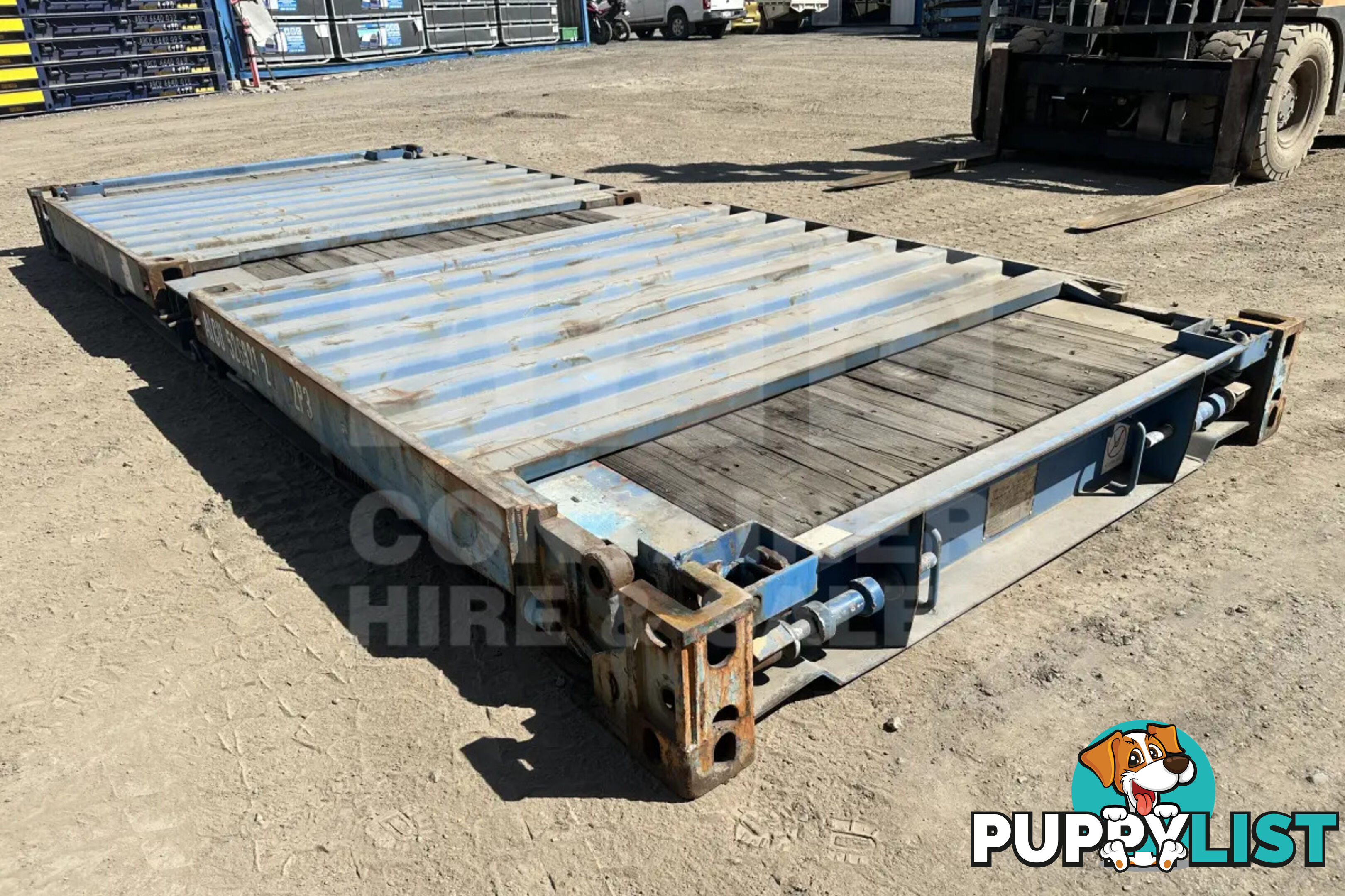 20' FLAT RACK SHIPPING CONTAINER (WITH COLLAPSIBLE ENDS)