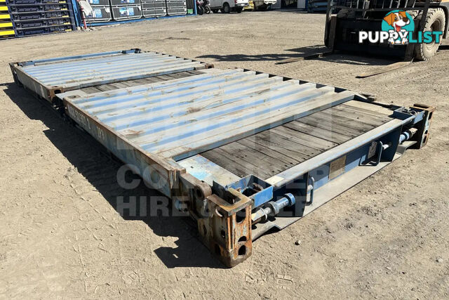 20' FLAT RACK SHIPPING CONTAINER (WITH COLLAPSIBLE ENDS)