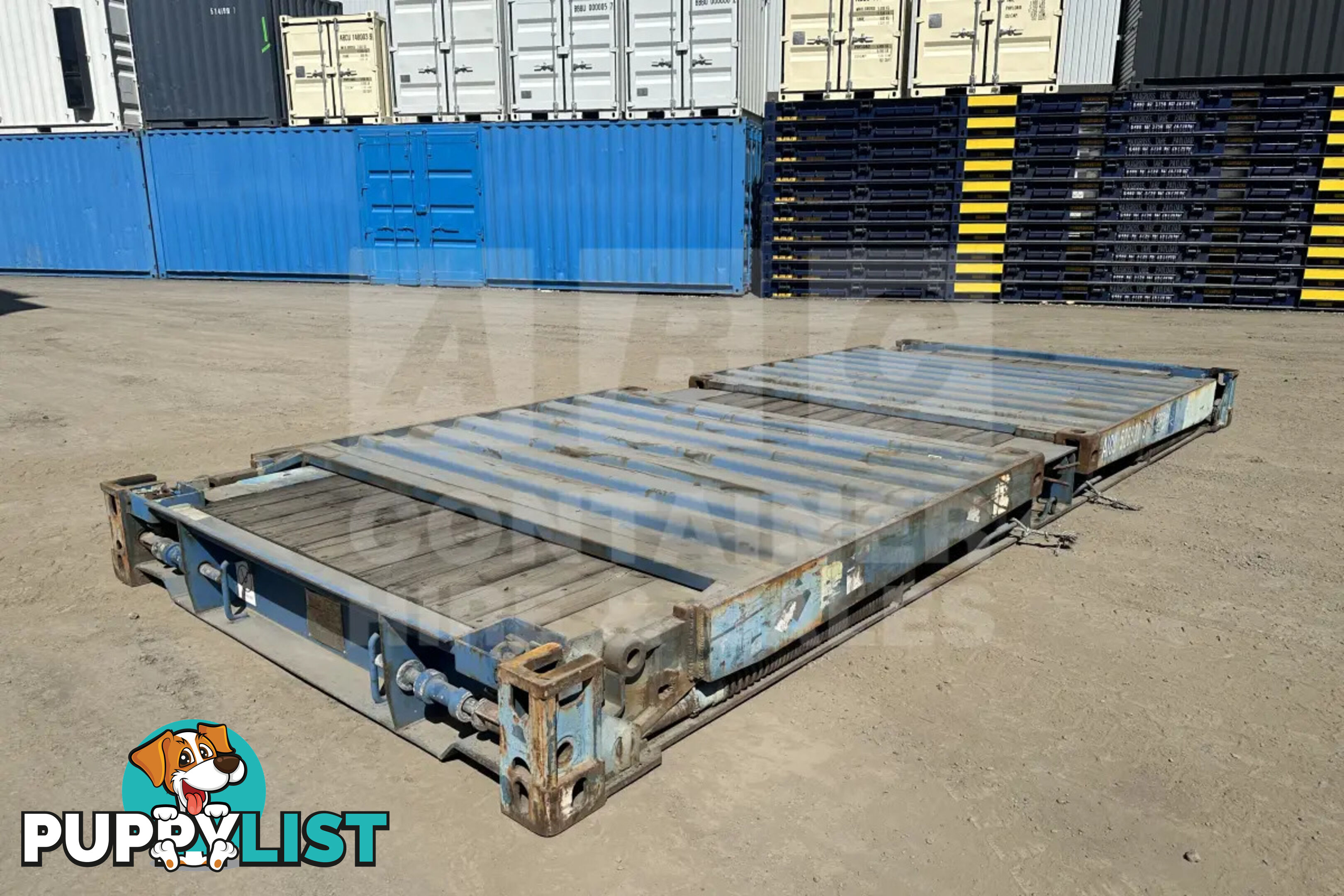 20' FLAT RACK SHIPPING CONTAINER (WITH COLLAPSIBLE ENDS)