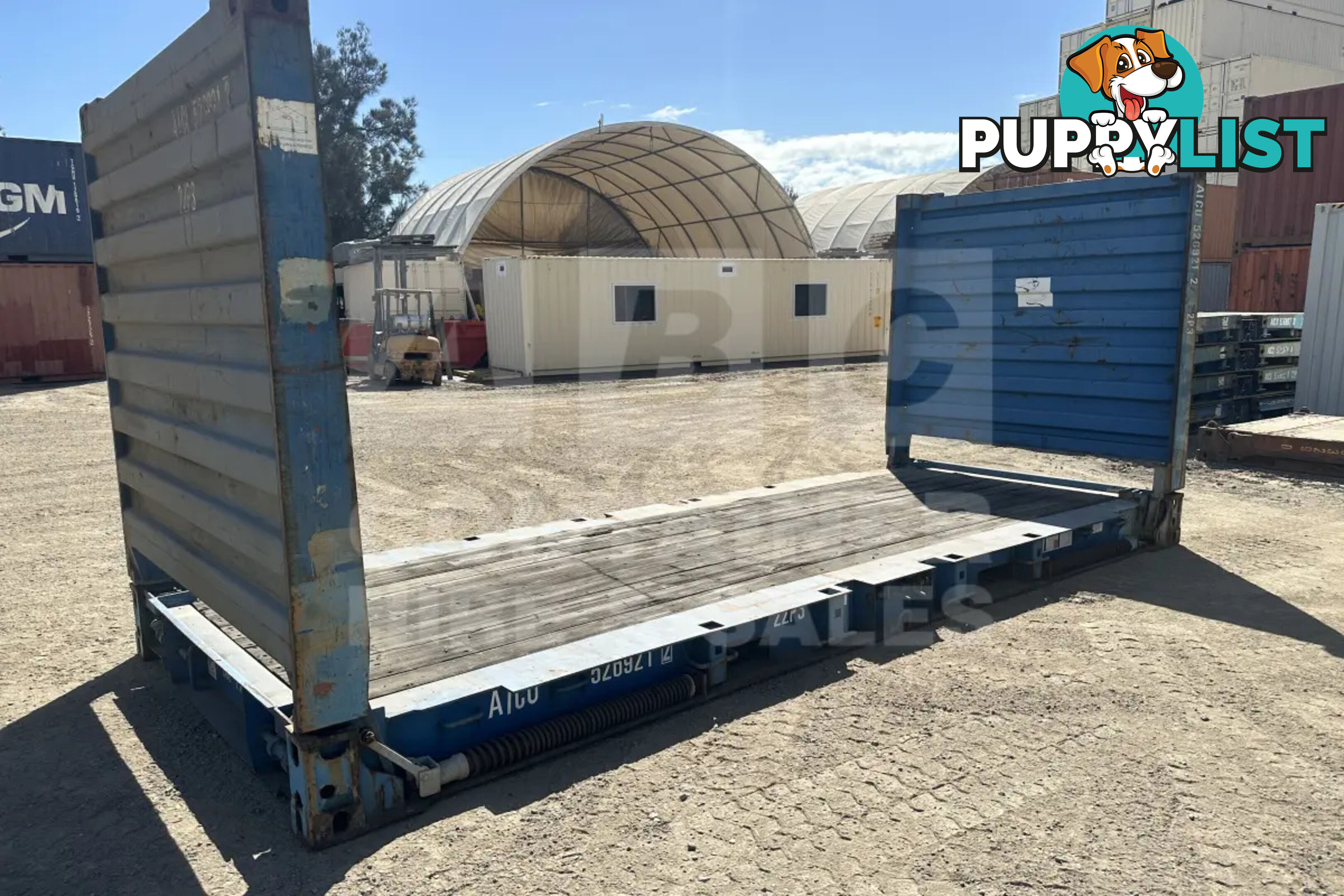20' FLAT RACK SHIPPING CONTAINER (WITH COLLAPSIBLE ENDS)