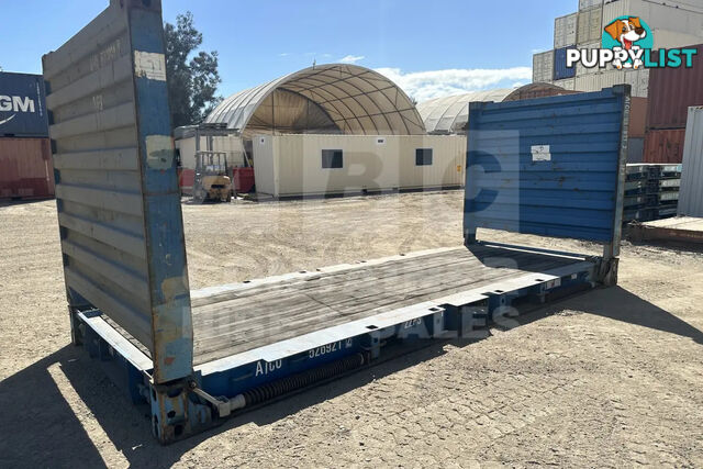 20' FLAT RACK SHIPPING CONTAINER (WITH COLLAPSIBLE ENDS)