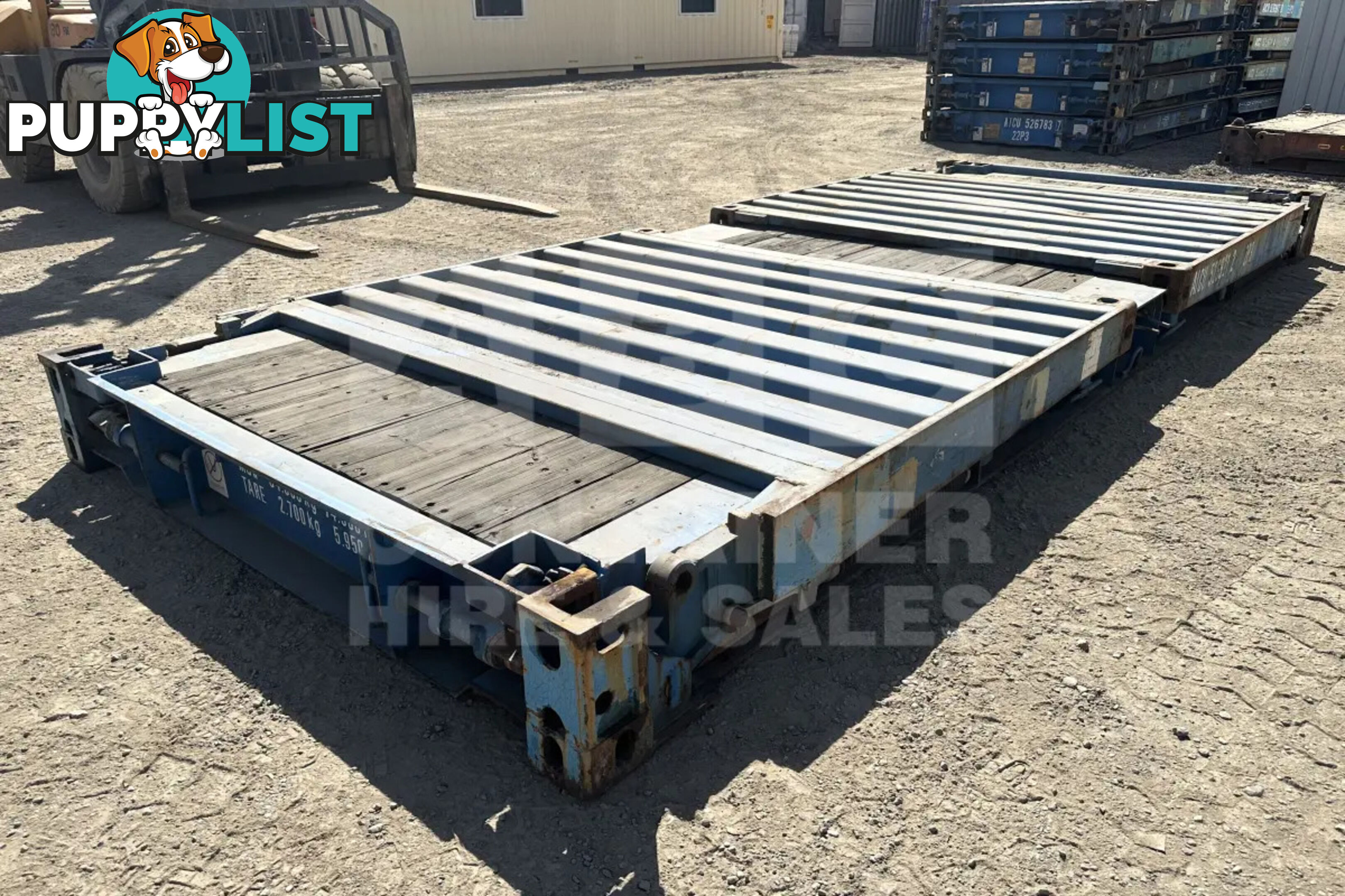 20' FLAT RACK SHIPPING CONTAINER (WITH COLLAPSIBLE ENDS)