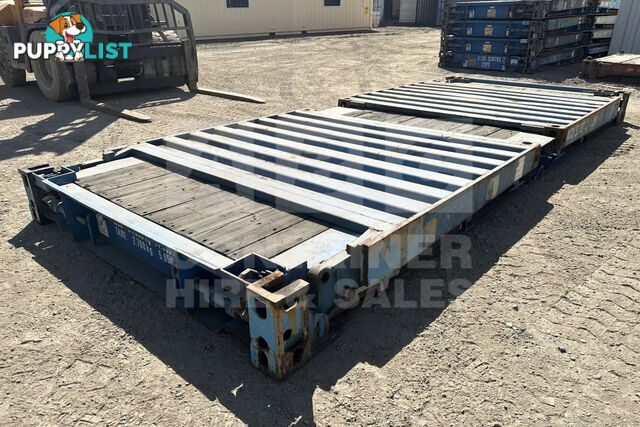 20' FLAT RACK SHIPPING CONTAINER (WITH COLLAPSIBLE ENDS)