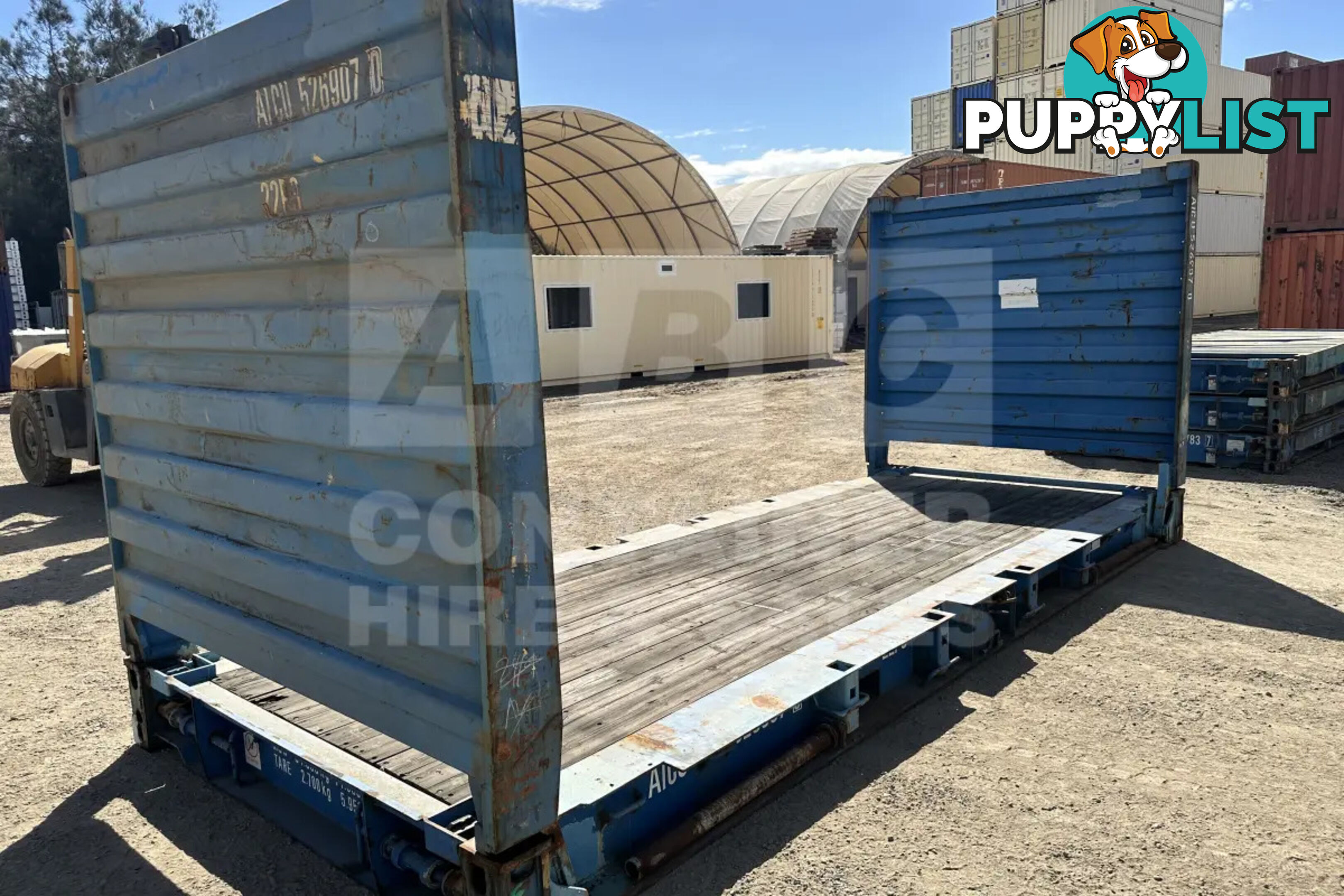 20' FLAT RACK SHIPPING CONTAINER (WITH COLLAPSIBLE ENDS)