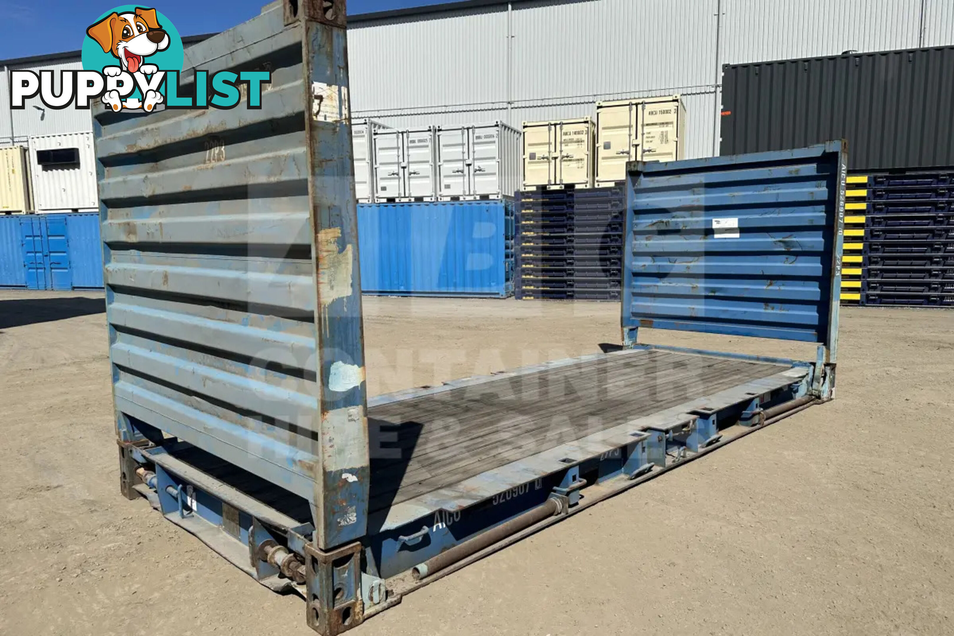 20' FLAT RACK SHIPPING CONTAINER (WITH COLLAPSIBLE ENDS)