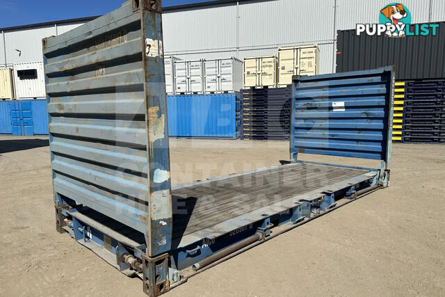 20' FLAT RACK SHIPPING CONTAINER (WITH COLLAPSIBLE ENDS)