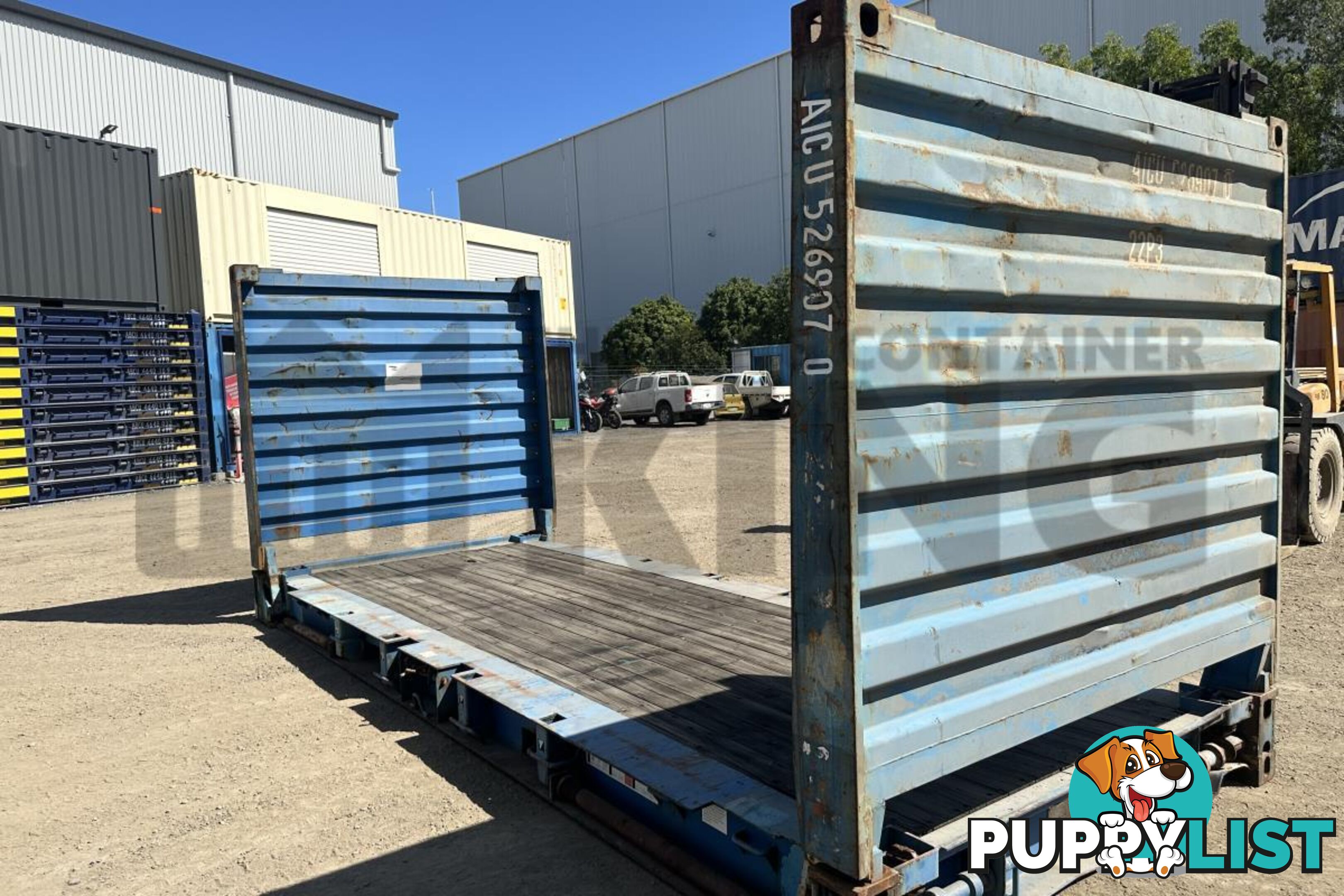 20' FLAT RACK SHIPPING CONTAINER (WITH COLLAPSIBLE ENDS)