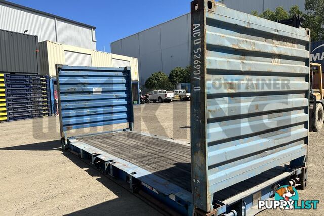 20' FLAT RACK SHIPPING CONTAINER (WITH COLLAPSIBLE ENDS)