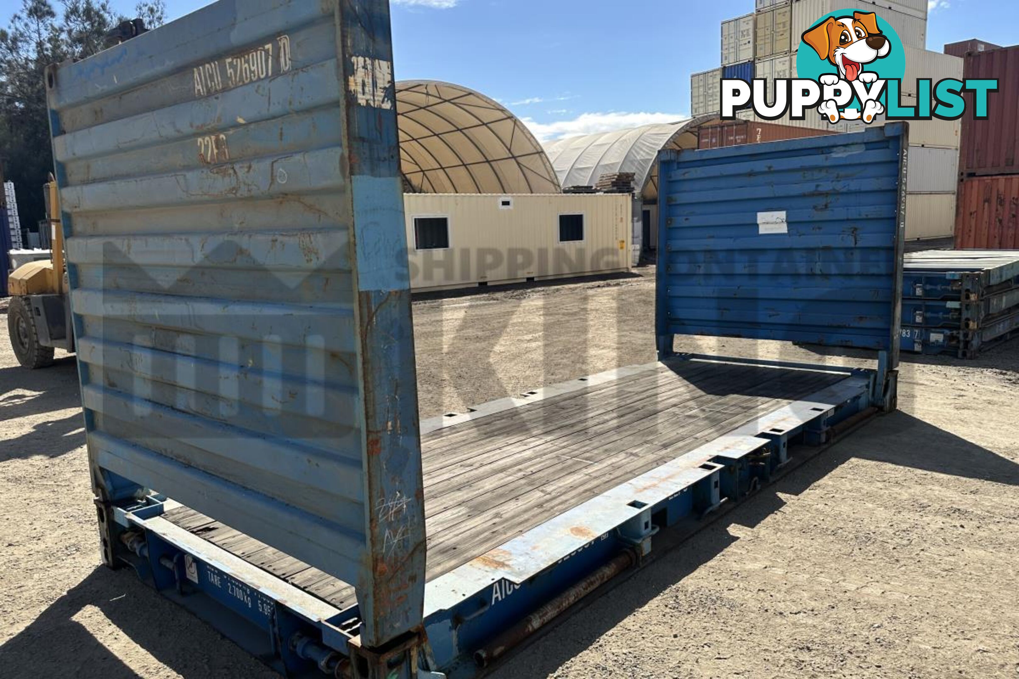 20' FLAT RACK SHIPPING CONTAINER (WITH COLLAPSIBLE ENDS)