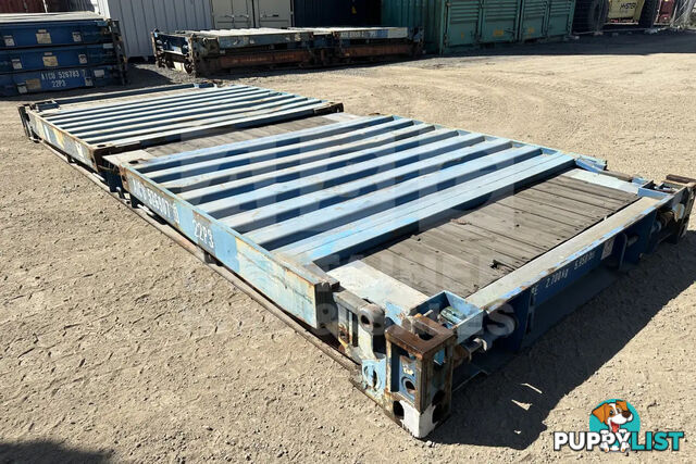 20' FLAT RACK SHIPPING CONTAINER (WITH COLLAPSIBLE ENDS)