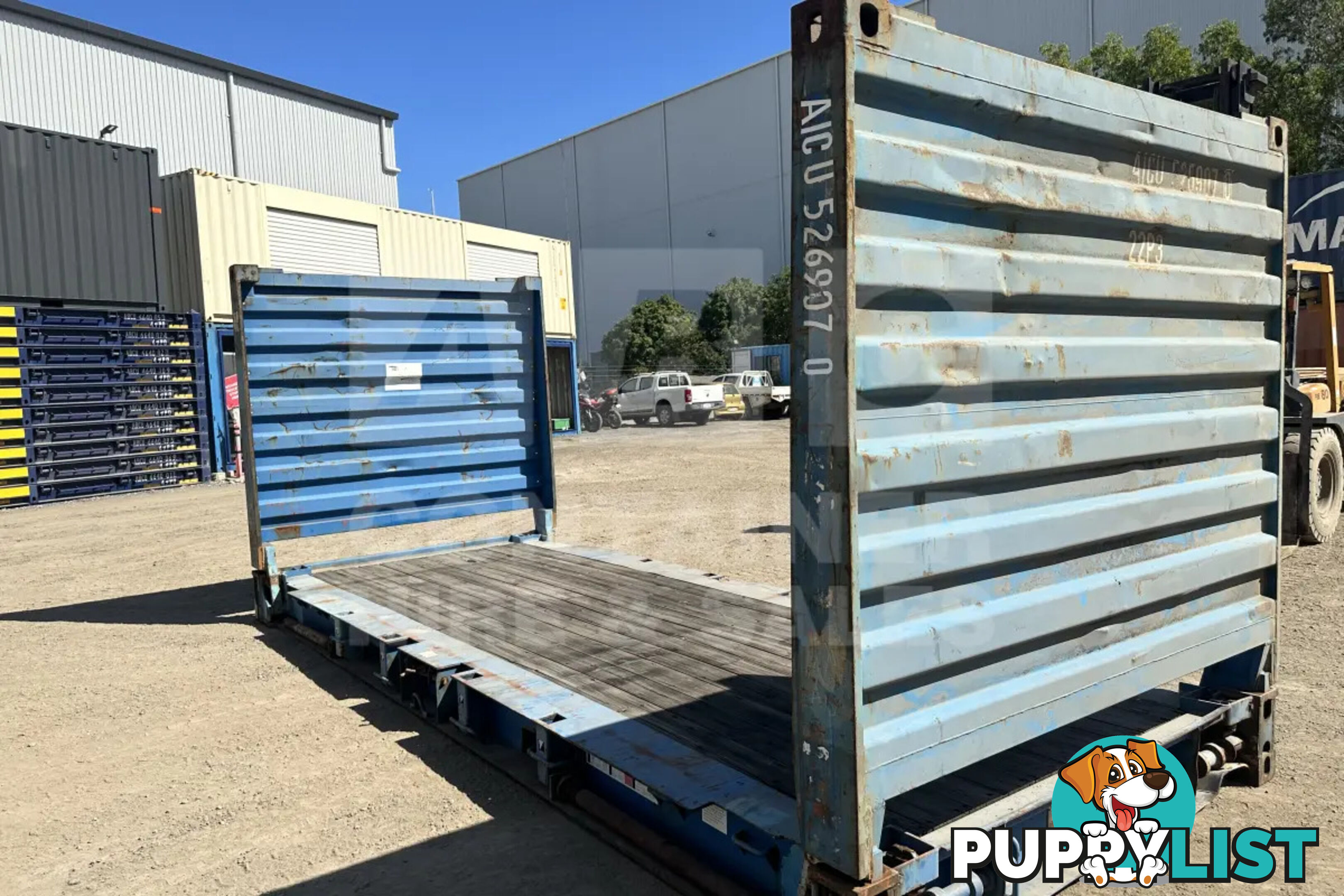20' FLAT RACK SHIPPING CONTAINER (WITH COLLAPSIBLE ENDS)