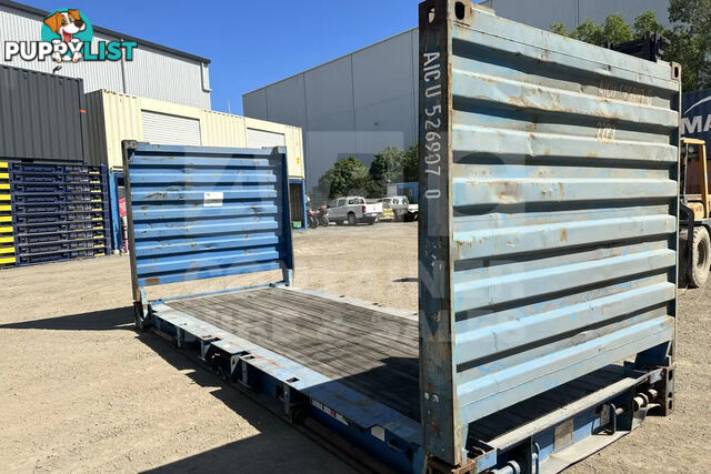 20' FLAT RACK SHIPPING CONTAINER (WITH COLLAPSIBLE ENDS)