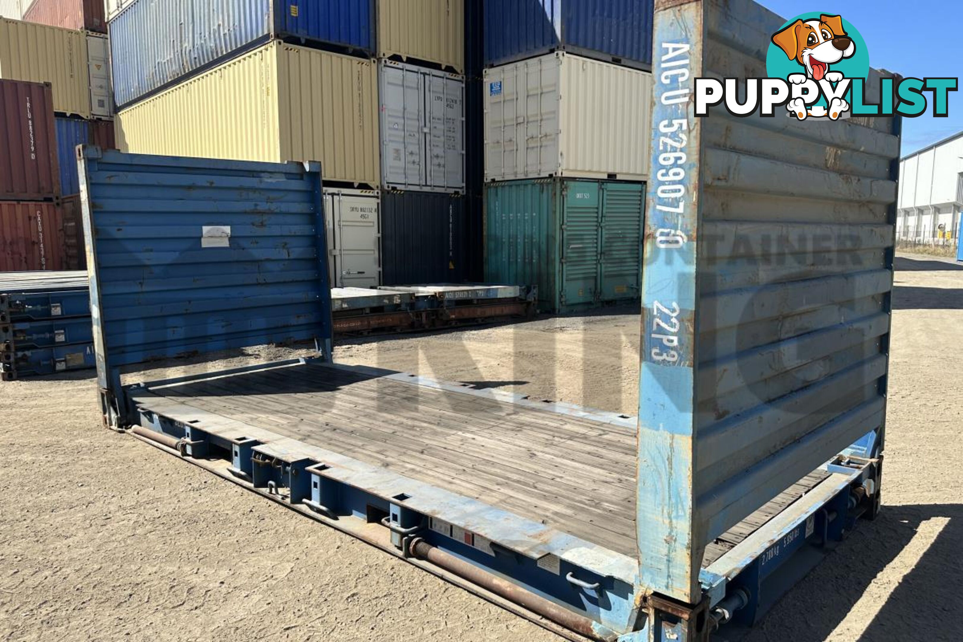 20' FLAT RACK SHIPPING CONTAINER (WITH COLLAPSIBLE ENDS)