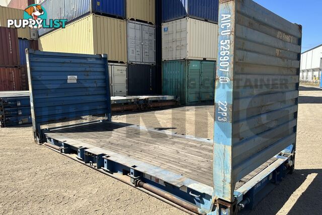 20' FLAT RACK SHIPPING CONTAINER (WITH COLLAPSIBLE ENDS)
