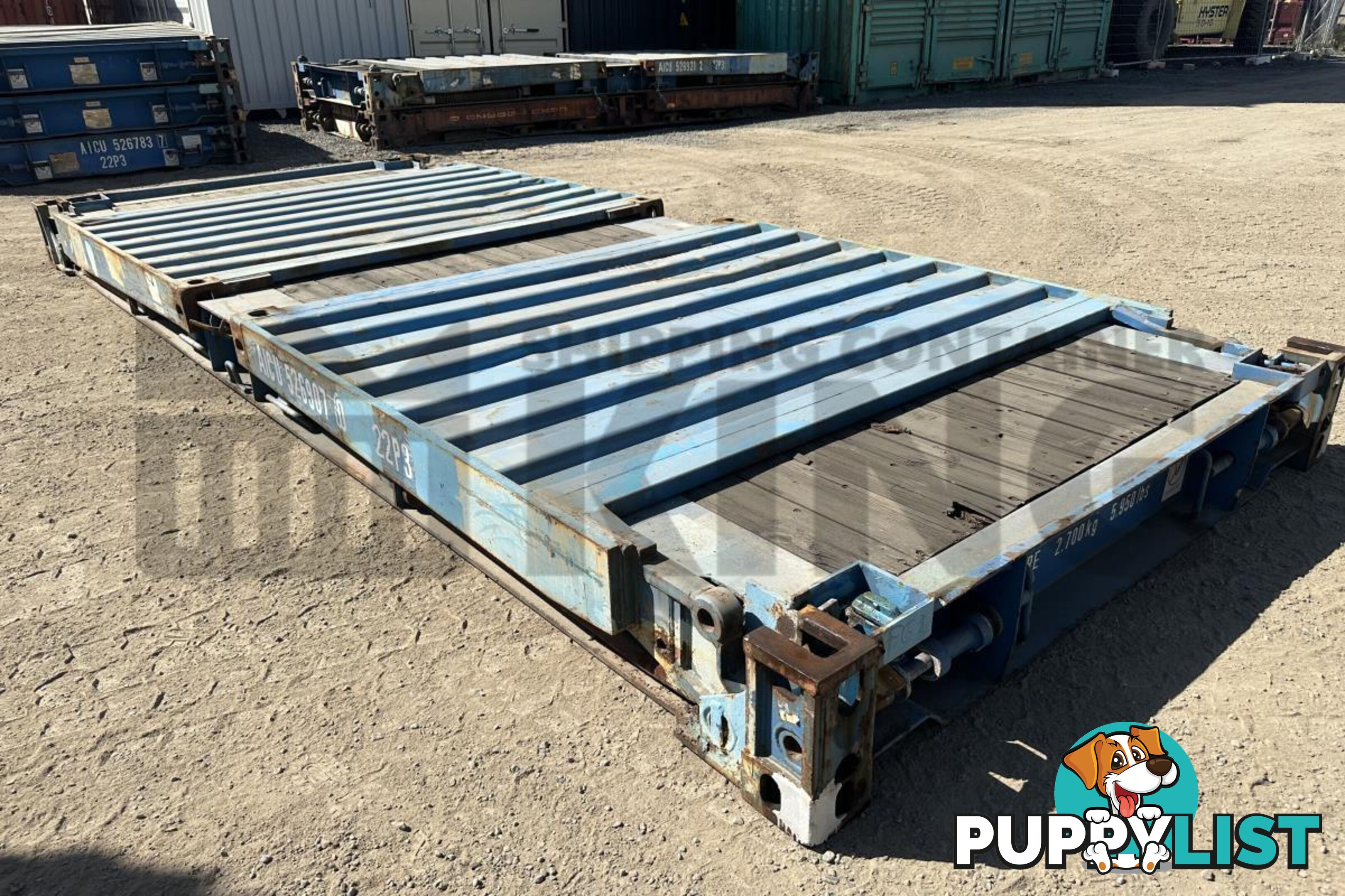 20' FLAT RACK SHIPPING CONTAINER (WITH COLLAPSIBLE ENDS)
